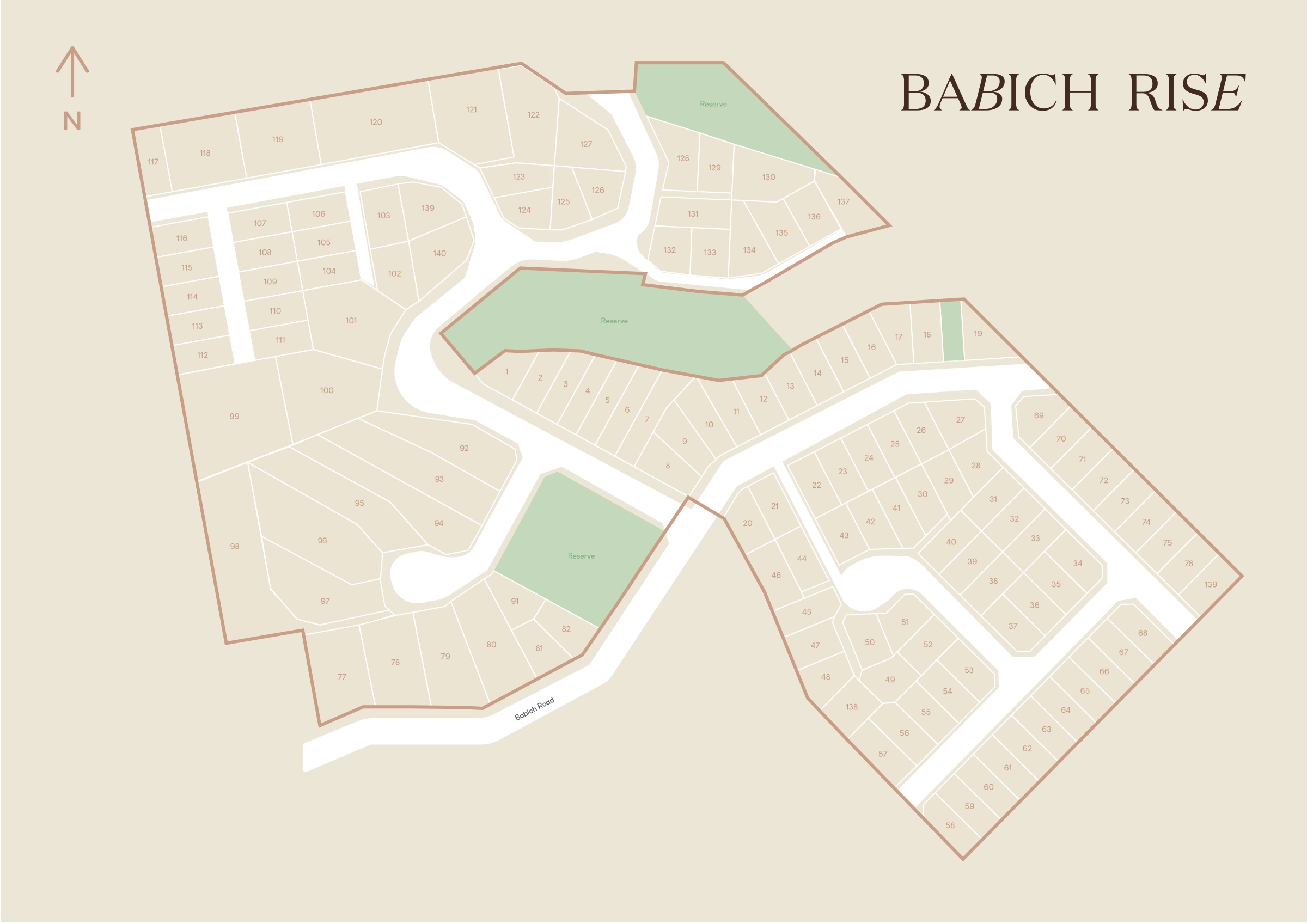 Babich Rise masterplan — 133 sections across three stages, Henderson Valley